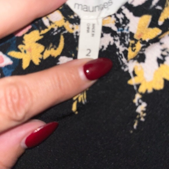 Maurices Black Floral Wide Leg Jumpsuit Smocked Bodice Sleeveless  Plus Sz 2 2x - Picture 4 of 5